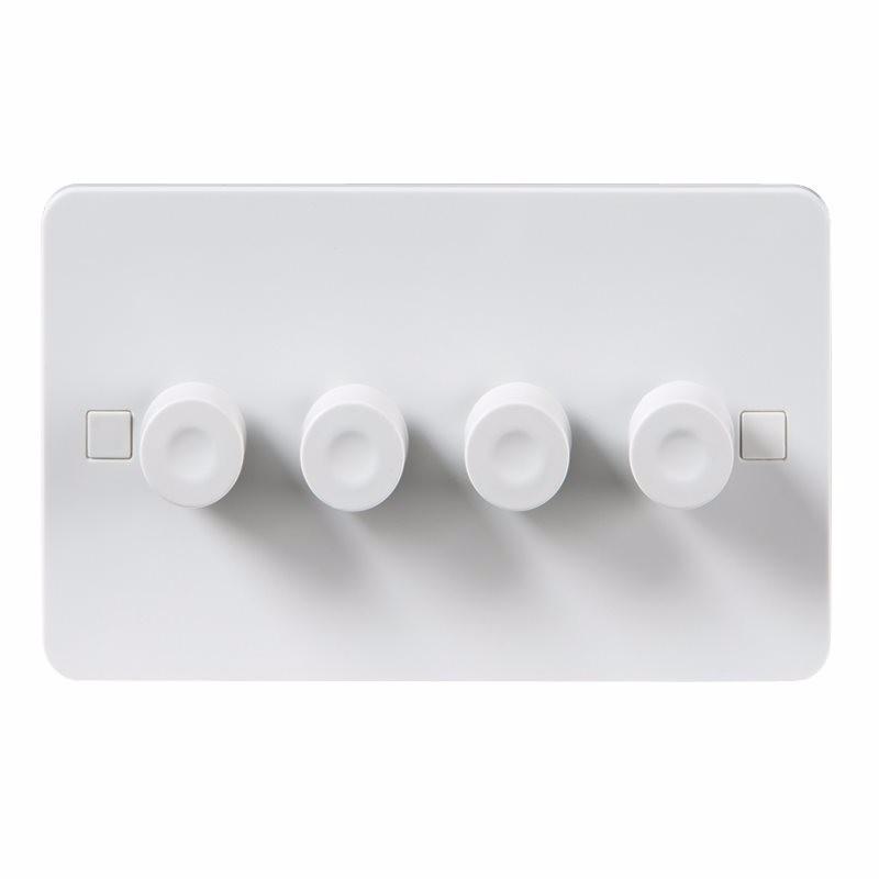 Knightsbridge Pure 4mm 40-250W White 4G 2 Way 230V Electric Dimmer Switch