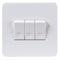 Knightsbridge Pure 4mm 10A White 3G 2 Way 230V Electric Wall Plate Switch