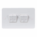 Knightsbridge Pure 4mm 10A White 4G 2 Way 230V Electric Wall Plate Switch