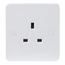 Knightsbridge Pure 4mm 13A White 1G Single 230V UK 3 Pin Unswitched Electric Wall Socket