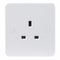 Knightsbridge Pure 4mm 13A White 1G Single 230V UK 3 Pin Unswitched Electric Wall Socket