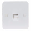 Knightsbridge Pure 4mm 1G White Telephone Master Socket Flush Wall Switch