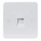 Knightsbridge Pure 4mm 1G White Telephone Master Socket Flush Wall Switch