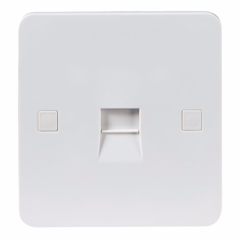 Knightsbridge Pure 4mm 1G White Telephone Extension Socket Flush Wall Switch