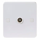 Knightsbridge Pure 9mm White Coaxial TV Outlet Un-Isolated Single Wall Plate