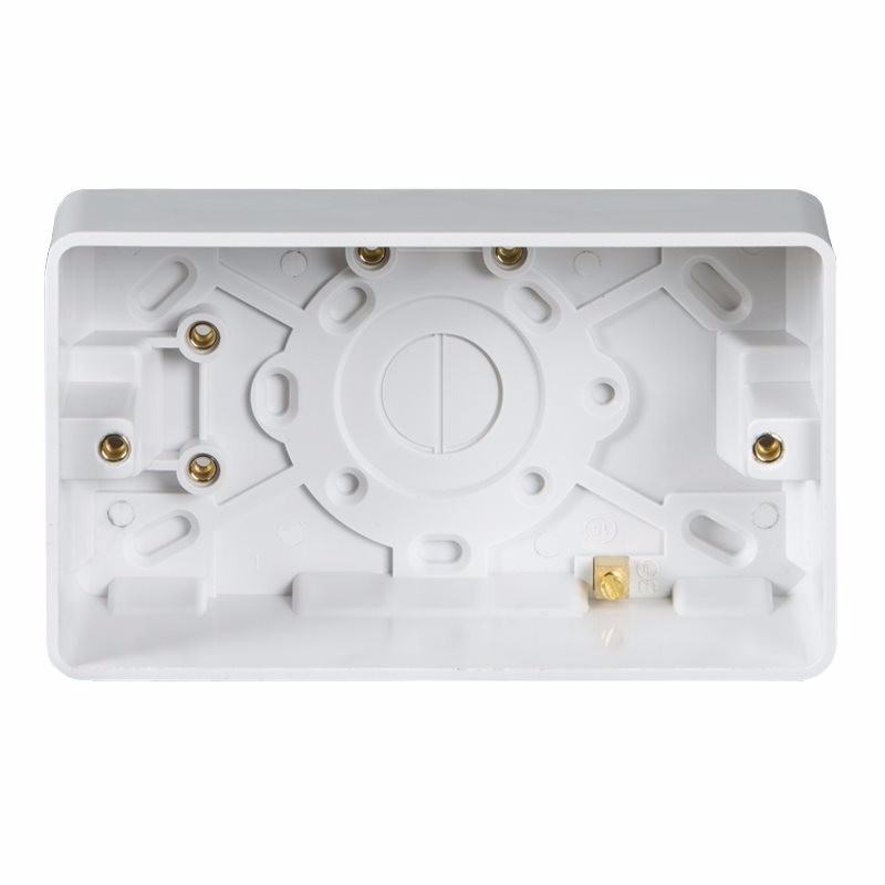 Knightsbridge Pure 25mm 2G Pattress Box With Earth Terminal For PURE Range