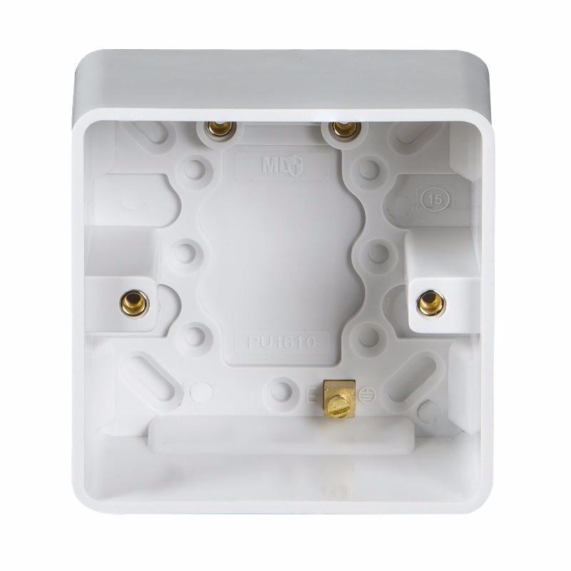 Knightsbridge Pure 35mm 1G Pattress Box With Earth Terminal For PURE Range