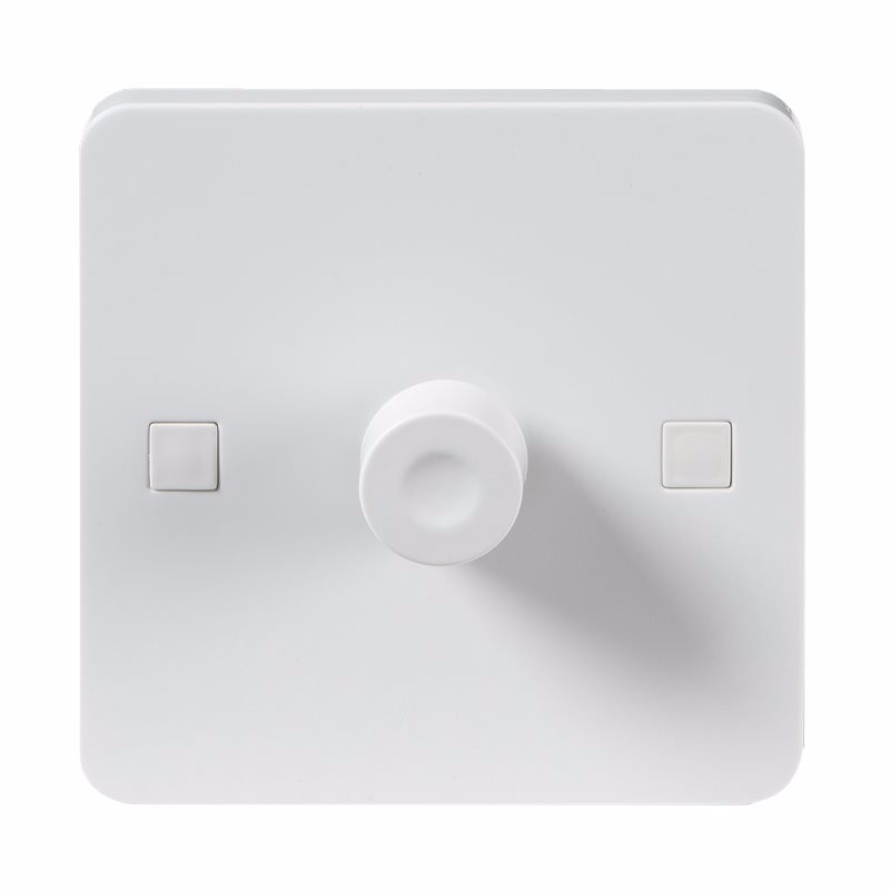 Knightsbridge Pure 9mm 40-400W White 1G 2 Way 230V Electric Dimmer Switch