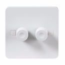 Knightsbridge Pure 9mm 40-400W White 2G 2 Way 230V Electric Dimmer Switch