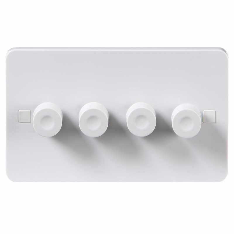 Knightsbridge Pure 9mm 40-250W White 4G 2 Way 230V Electric Dimmer Switch