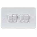 Knightsbridge Pure 9mm 10A White 4G 2 Way 230V Electric Wall Plate Switch