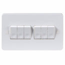 Knightsbridge Pure 9mm 10A White 6G 2 Way 230V Electric Wall Plate Switch