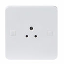 Knightsbridge Pure 9mm 5A White Round Pin 1G Single 230V Unswitched Socket