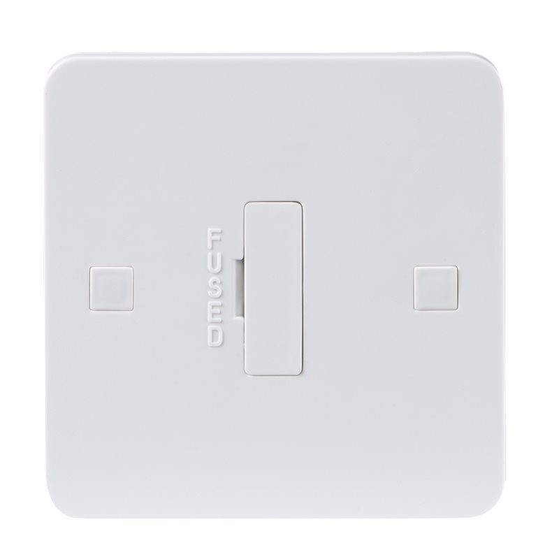 Knightsbridge Pure 9mm 13A White Connection Unit Fused Electric Wall Plate