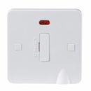 Knightsbridge Pure 9mm White 13a Fused Connection Unit With Neon Indicator And Flex Outlet