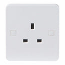 Knightsbridge Pure 9mm 13A White 1G Single 230V UK 3 Pin Unswitched Electric Wall Socket