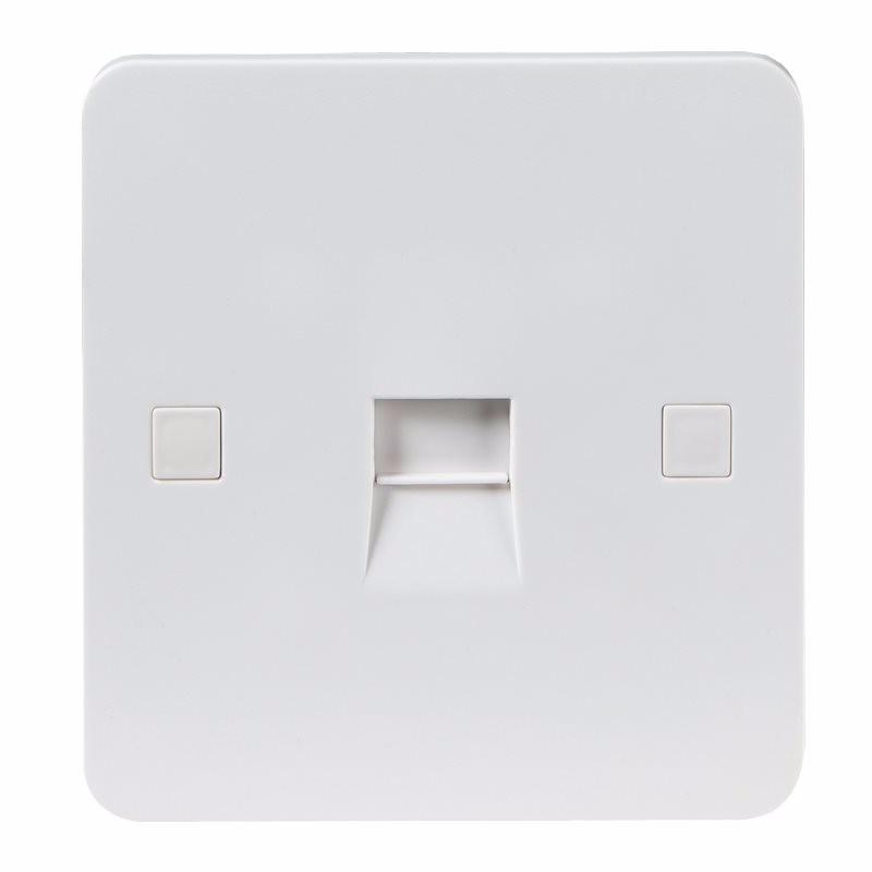 Knightsbridge Pure 9mm 1G White Telephone Master Socket Flush Wall Switch