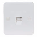 Knightsbridge Pure 9mm 1G White Telephone Extension Socket Flush Wall Switch