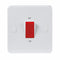 Knightsbridge Pure 9mm 45A White 1G Double Pole 230V Electric Cooker Wall Plate Switch