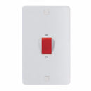 Knightsbridge Pure 9mm 45A White 2G Double Pole 230V Electric Cooker Wall Plate Switch