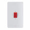 Knightsbridge Pure 9mm 45A White 2G Double Pole 230V Electric Cooker Wall Plate Switch