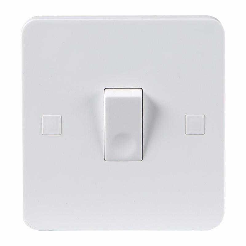 Knightsbridge Pure 9mm 20A White 1G Double Pole 230V Electric Wall Plate Switch