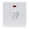 Knightsbridge Pure 9mm  20A White 1G Double Pole 230V Electric Switch with Neon