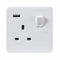 Knightsbridge Pure 9mm 13A White 1G 230V UK 3 Switched Electric Wall Socket & USB Charger Point