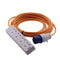 16A 230V Orange Male to 4 Gang Hook Up Extension Cable Lead - 20m