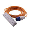 16A 230V Orange Male to 4 Gang Hook Up Extension Cable Lead - 5m