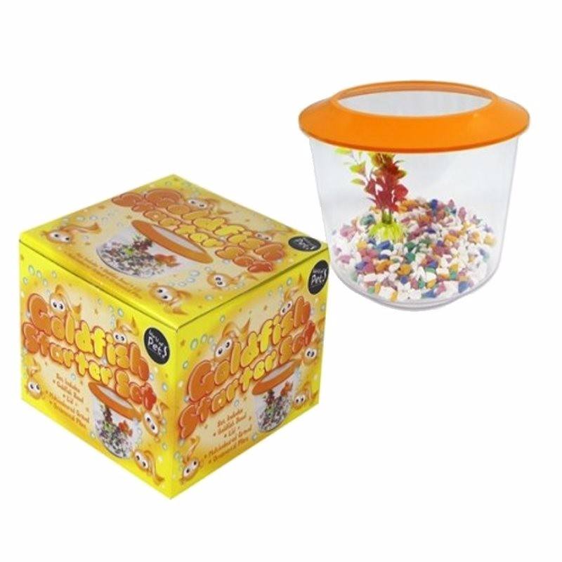 World of Pets Aquarium 2 Litre Goldfish Pet Bowl Complete Starter Kit