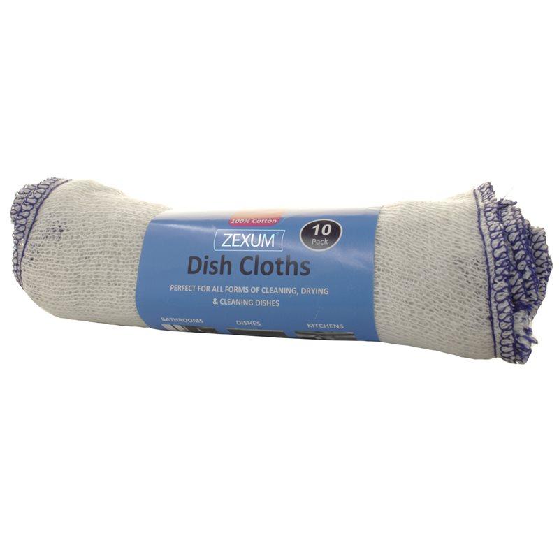 High Quality White Cleaning Dish Cloths - Roll Of 10