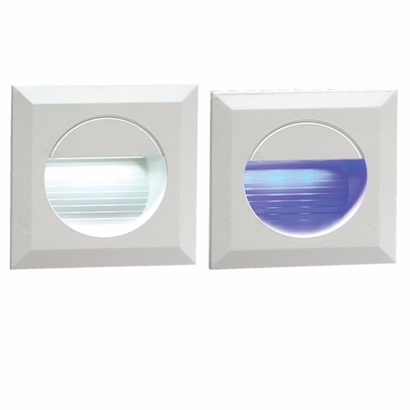 Knightsbridge Square LED Recessed Guide Light, Blue