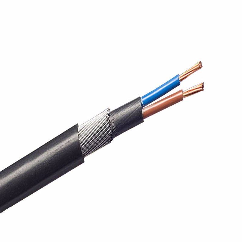 1.5mm 2 Core 23A Brown Blue 6942X Steel Wire Armoured SWA Outdoor Mains Power Cable - 5m