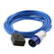 16A 230V Blue Male to 1 Gang Socket Hook Up Extension Cable Lead - 0.3m