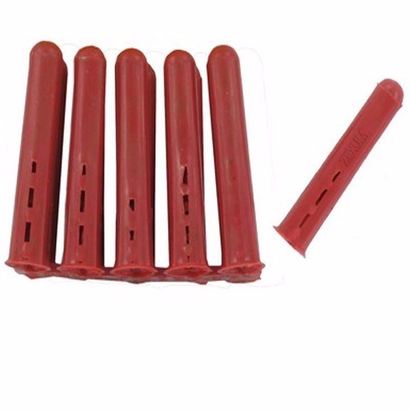 Red Plastic 4-5mm Rawl Wall Plugs - 100 Pack