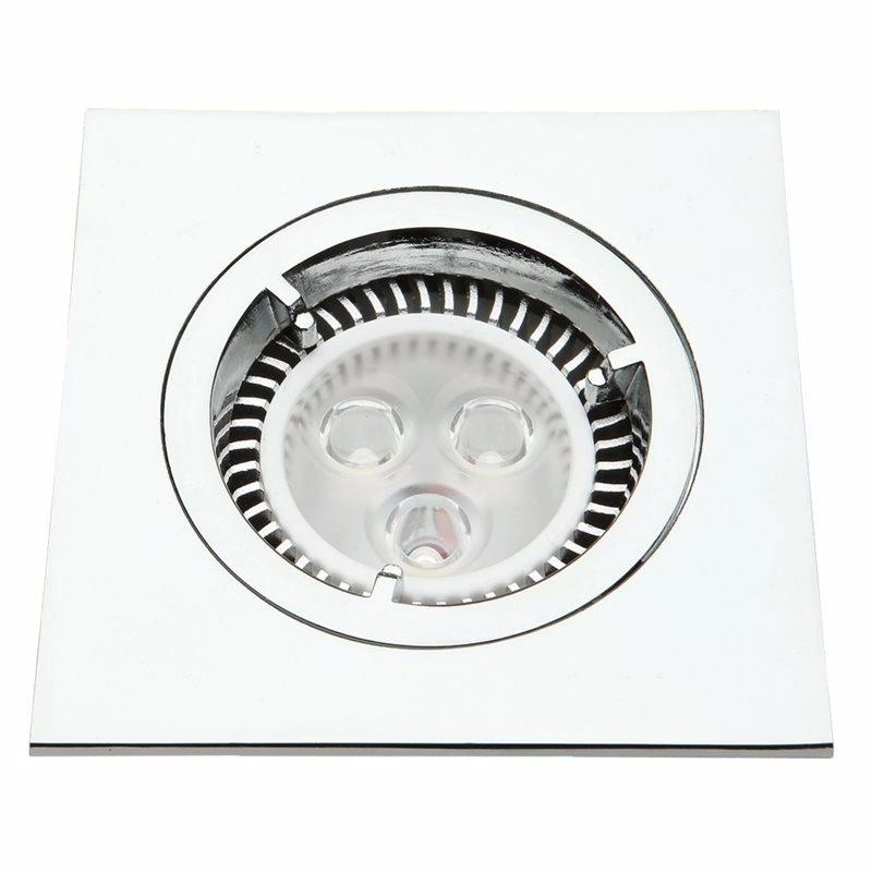 Knightsbridge Die-Cast MR16 50mm Low Voltage Square Downlight, Polished Chrome