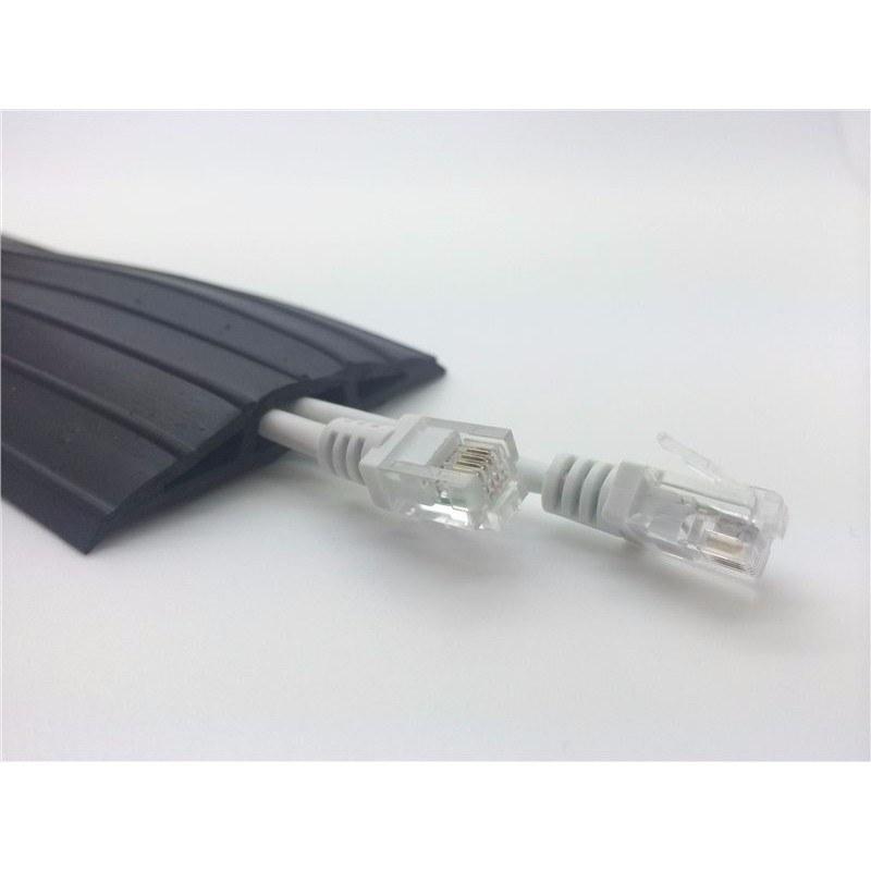 80mm x 14mm Rubber Cable Floor Protector - 1m