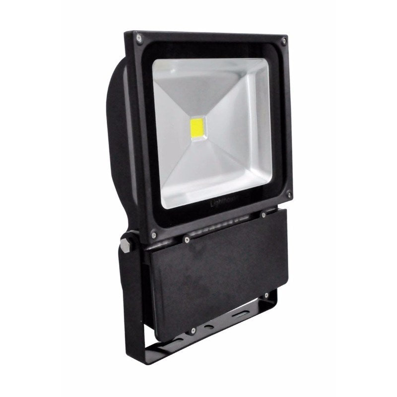 Lighthouse IP65 Ultra Efficient LED Black Aluminium Photocell Floodlight, 80 Watt