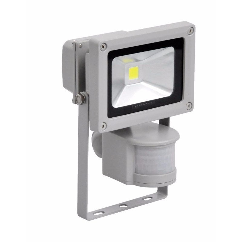 Lighthouse IP65 Ultra Efficient LED Grey Aluminium PIR Floodlight, 50 Watt