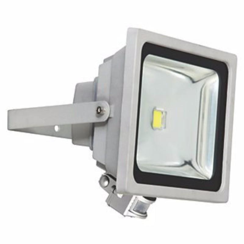 Lighthouse IP65 Ultra Efficient LED Grey Aluminium PIR Floodlight, 80 Watt