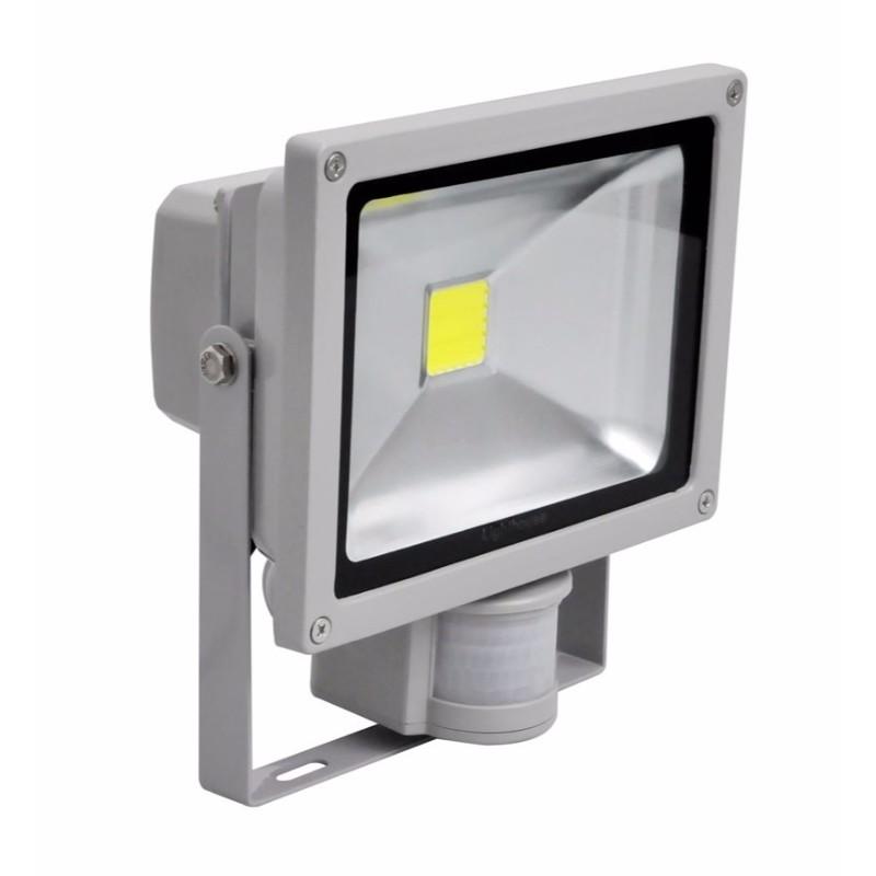 Lighthouse IP65 Ultra Efficient LED Grey Aluminium PIR Floodlight, 80 Watt