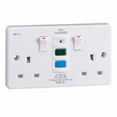 2G RCD Socket Latched UK 3 Pin Safety Power Adapter