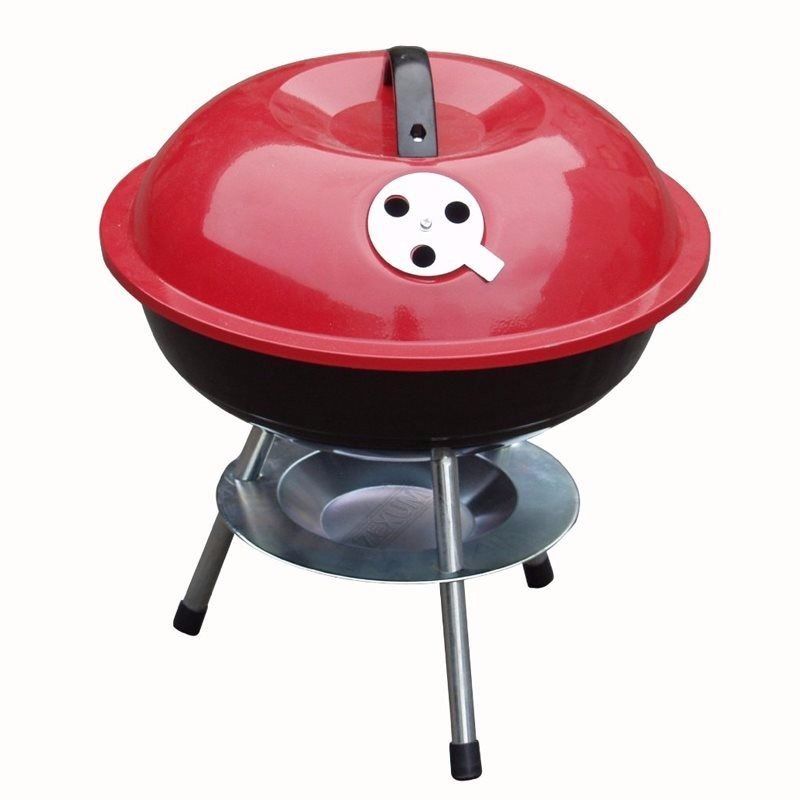 Mini Portable Barbecue With Enameled Red Finish