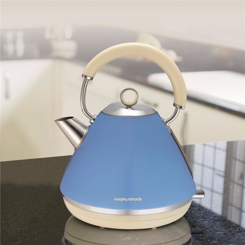 Morphy Richards Accents Pyramid Kettle & 4 Slice Toaster Set, Blue