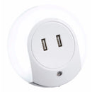 Plug In Compact LED Wall Night Light with Sensor & USB Charging