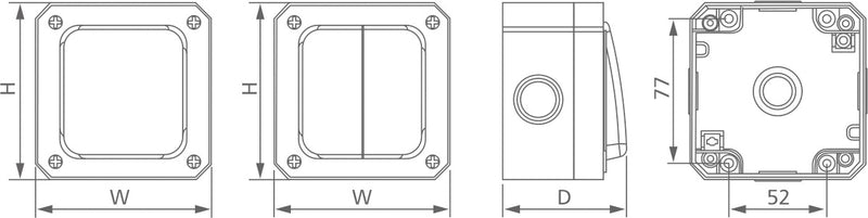 Live 2G 2 Way 20A IP66 Outdoor Weatherproof Switch