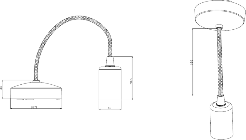 Knightsbridge 6 Inch E27 Contemporary Pendant Set - Matt White