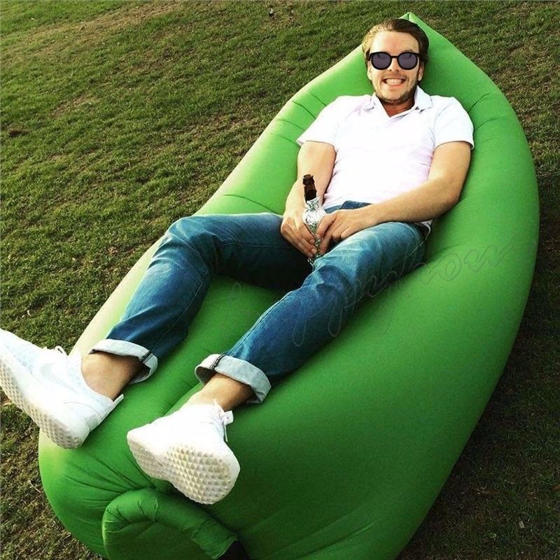 Inflatable Outdoor Air Lounger Chair With Carrier Bag - Blue