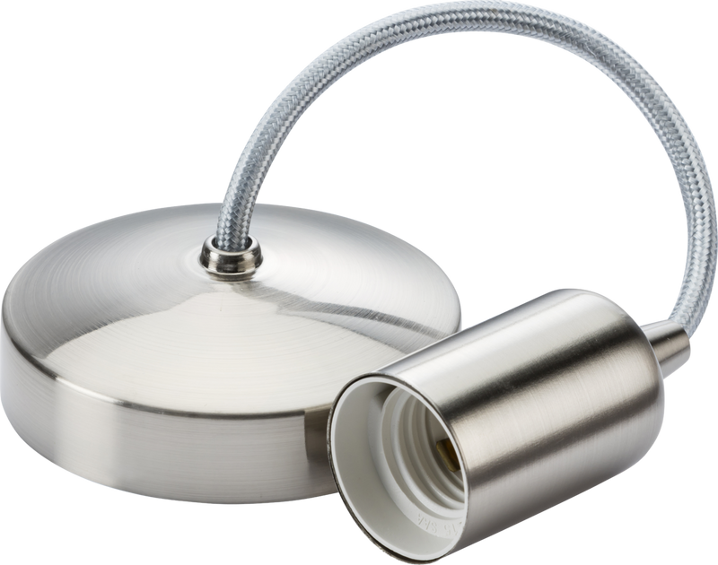 6 Inch E27 Contemporary Pendant Set - Brushed Chrome